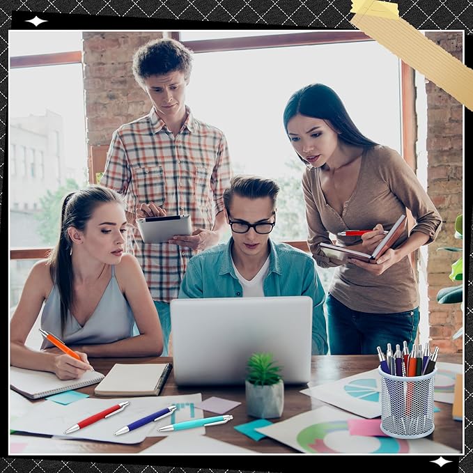 120 Pack Ballpoint Pens Bulk Retractable Gel Ink Pens Back to School Supplies 0.7mm Medium Point Black Ink Smooth Writing for School Office Journal Teacher Student Gifts(Colorful)-DeskLoop Office