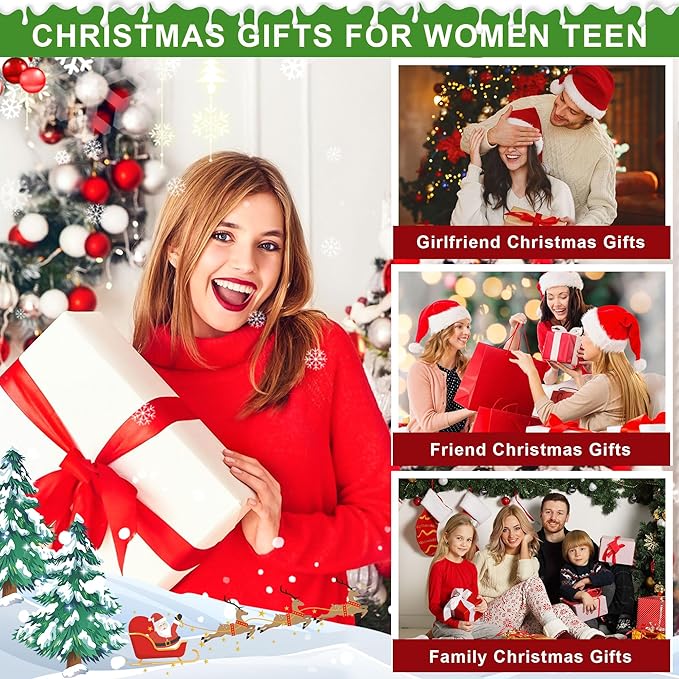 YOOLIFE Christmas Gifts for Women, Initial Jute Tote Bag with Zipper Grandma Mom Bride Teacher Gifts Birthday Gifts for Women
