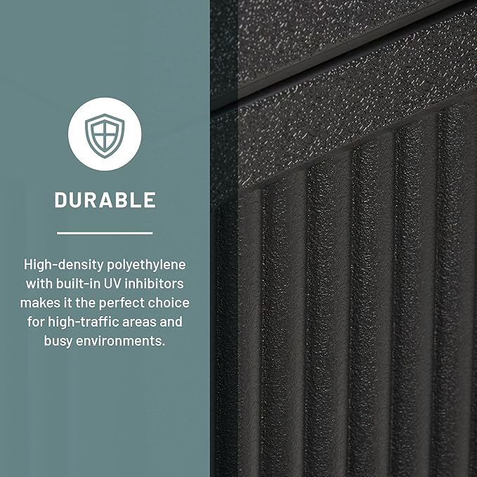 Safco Canmeleon Trash Can, Indoor and Outdoor Use, Durable & Weather-Resistant Commercial Garbage Can with Ashtray, Black-DeskLoop Office