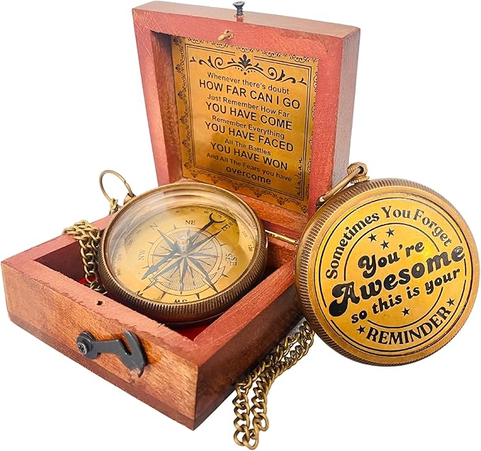 Gift for Son from Mom Dad | Engraved Compass 2" - Father to Son Gifts, Mom to Son Gifts for Graduation 2025, Birthday Baptism Confirmation Communion-DeskLoop Office