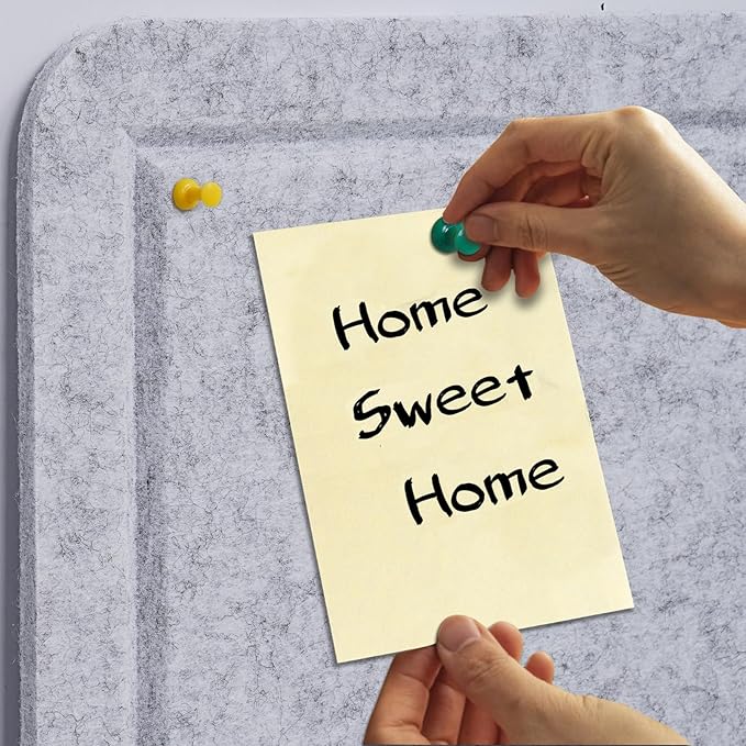 Large Bulletin Board - 48 X 36 inches Decorative Felt Pin Board - 4' x 3' Cork Board Alternative for Wall - Foldable Photo Board Self-Adhesive Vision Board Prayer Board with 30 Pushpins - Silver Gray-DeskLoop Office