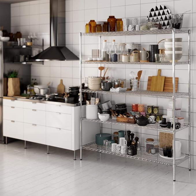 Regal Altair 21" Deep x 60" Wide x 74" Height Wire Shelving Kit | 5-Tier | NSF - Image 8