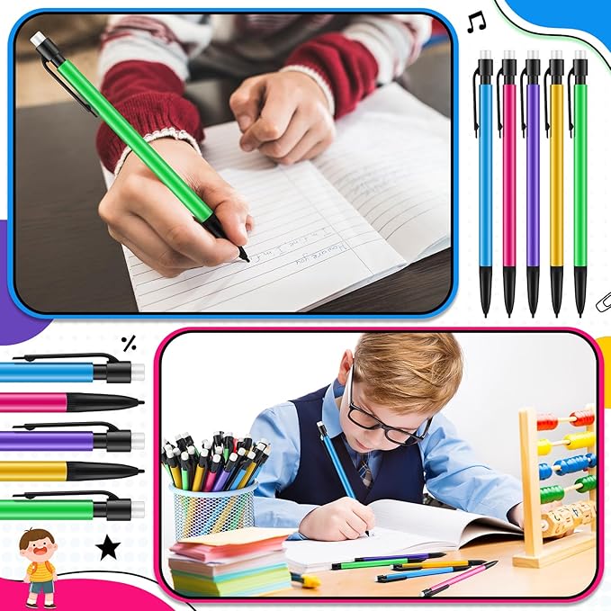 Colarr 400 Pieces Mechanical Pencils 0.7 mm with Eraser Pastel Art Pencils for Kid School Students Artist Writing Drawing Sketching-DeskLoop Office