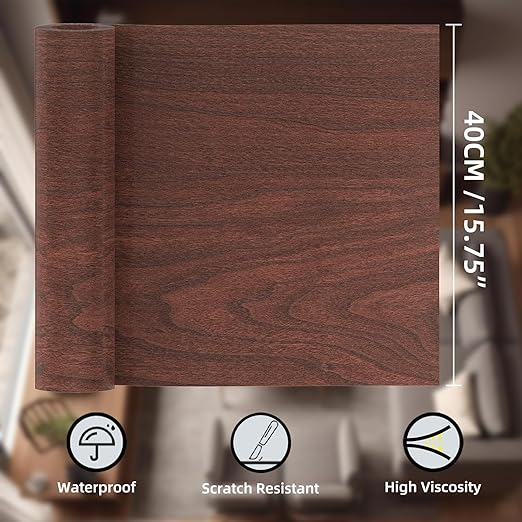 GSCIT Club Wood Grain Repair Tape, 15.7 inch X 25ft Self Adhesive Cherry Grain Repair Patch for Tables, Chairs, Baseboards, Doors, Windows, Floors, Handicraft DIY.-DeskLoop Office