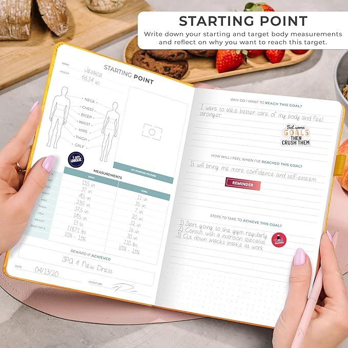 Clever Fox Weekly Meal Planner - Weekly & Daily Meal Prep Journal with Shopping and Grocery Lists for Menu Planning, Healthy Diet & Weight Loss Tracking, Lasts 1 Year, Undated, A5 - Amber Yellow-DeskLoop Office