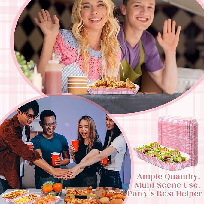 Yinkin 300 Pcs Paper Hot Dog Trays Valentine's Day 6 Inch Food Trays Concession - Image 6