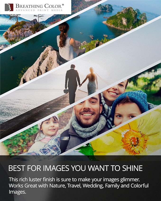 Vibrance Luster Photo Printer Paper 10 mil 255 gsm Luster Finish Premium Photo Paper Sheets 17 inches x 22 inches 50 sheets Works with All Inkjet Printers Including Professional Makes and Models-DeskLoop Office