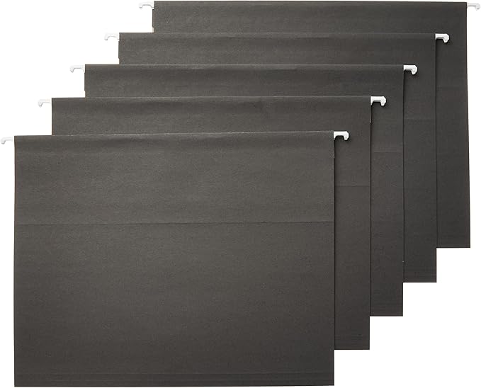 Amazon Basics Hanging File Folders, Letter Size, 8.5x11 inches, Black, 25-Pack-DeskLoop Office
