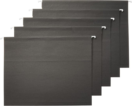Amazon Basics Hanging File Folders, Letter Size, 8.5x11 inches, Black, 25-Pack-DeskLoop Office