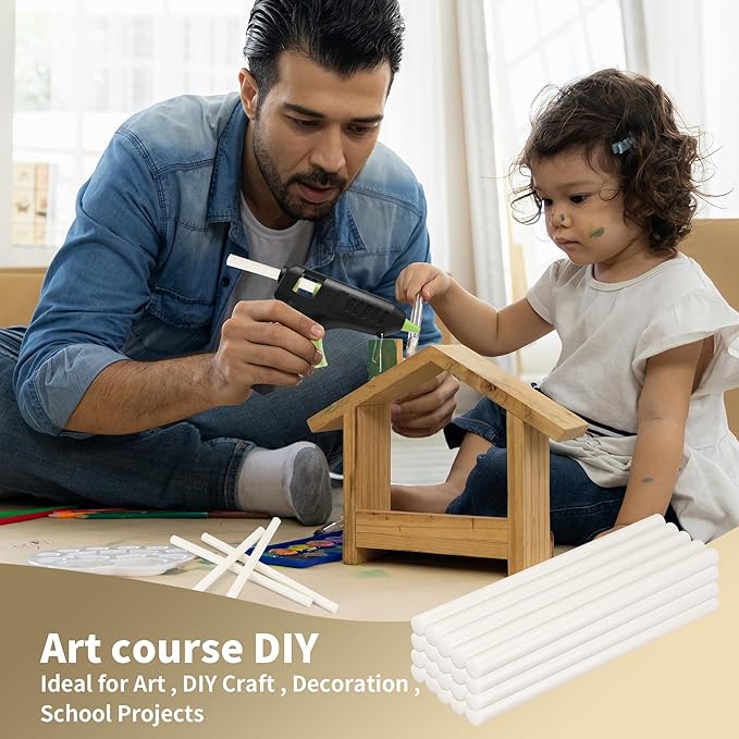 MATUFF White Hot Glue Sticks Full Size 0.43” Dia x 8” Long, 20 pcs Hot melt Adhesive Glue Sticks, All-Purpose Colored Glue Gun Sticks for DIY White Crafting Arts and Wedding Cards, Stamp Sealing-DeskLoop Office