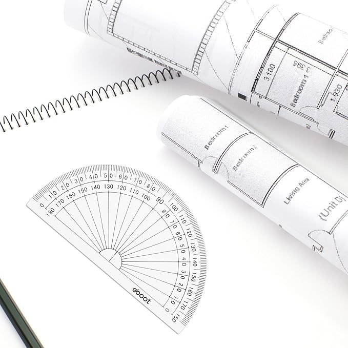 EBOOT 50 Pcs Math Protractors Plastic Protractor 180 Degrees, 4 Inches - Image 6
