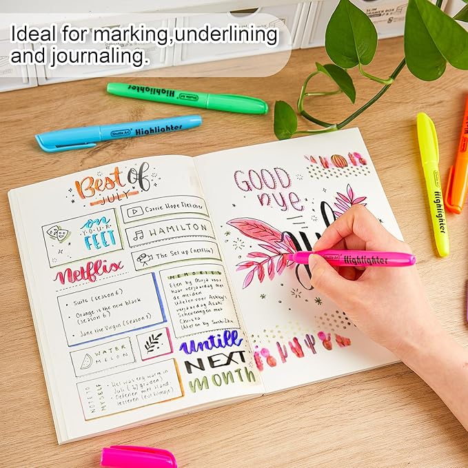 Shuttle Art 216 Pack Highlighters, Highlighters Assorted Colors Set, 6 Bright Colors Chisel Tip Dry-Quickly Non-Toxic Highlighter Markers Bulk for Adults Kids Highlighting in Home School Office-DeskLoop Office