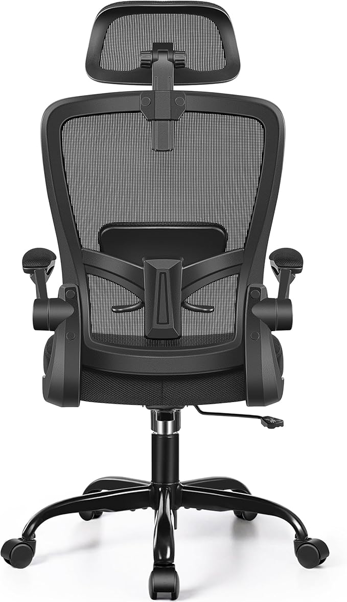 FelixKing Ergonomic Office Chair, Headrest Desk Chair with Adjustable Lumbar Support, Home Office Swivel Task Chair with High Back and Armrest, Adjustable Height Gaming Chair(Black)-DeskLoop Office