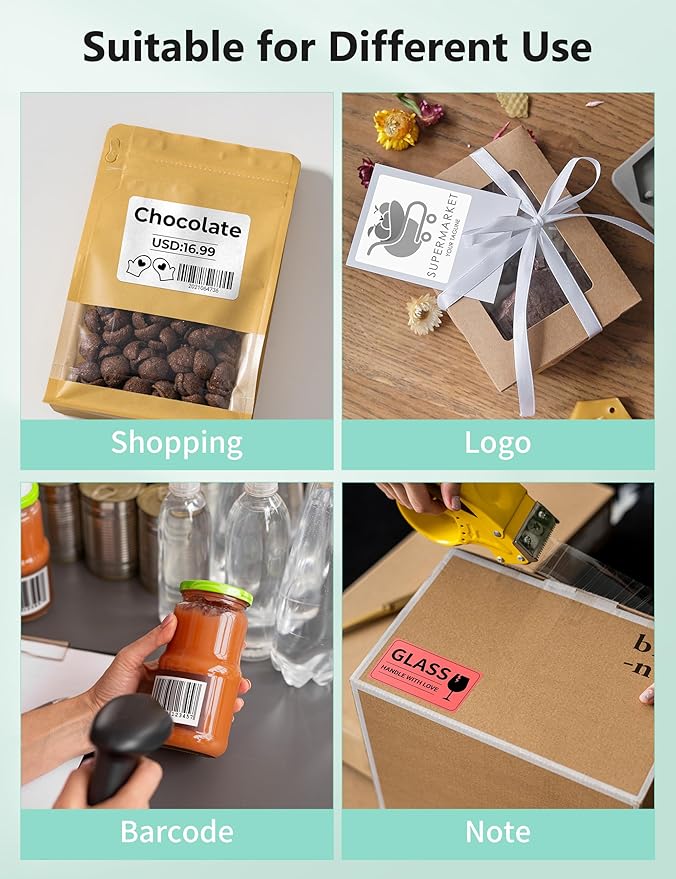 Phomemo Bluetooth Thermal Shipping Label Printer, 241BT Wireless Thermal Label Printer for Shipping Packages, Inkless Thermal Shipping Label Printer, Compatible with iPhone, Android, Green-DeskLoop Office