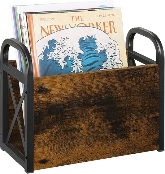 YINMIT Magazine Holder, Magazine Rack Floor, Magazine Storage Basket, Folder Organizer Bin for Books, Newspapers, Tablets-DeskLoop Office