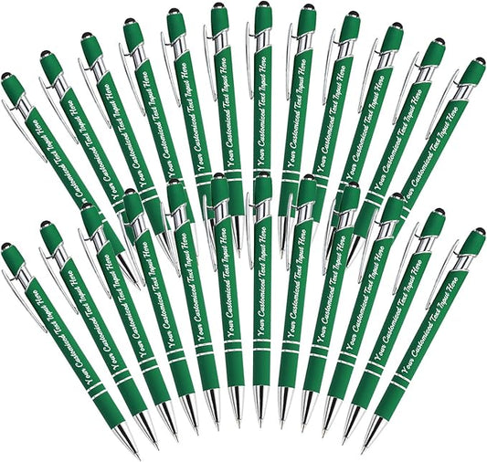 Personalized Ballpoint Pen 24pcs, Custom Pens Free Engraved Bulk with Name Logo, Soft Black Ink Stylus with Touch Metal Office, Gift for Anniversaries, Graduations, Birthdays-DeskLoop Office