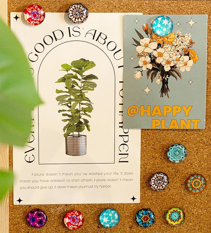 24Pcs Mandala Push Pins,Thumb Tacks for Bulletin Board,Decorative Pins Push, Cork Board Thumbtacks,Photos Wall Maps,Cute Thumbtack for Desk Accessories,Classroom,Home and Office Decor(Mandala)-DeskLoop Office