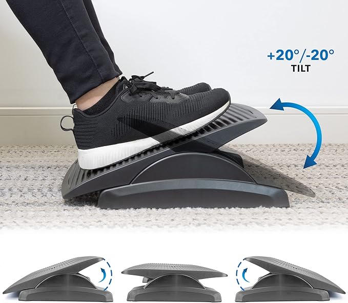 Mount-It! Ergonomic Footrest for Office or Home | Under Desk Tilting Footrest | Adjustable Desk Foot Rest with Massaging Surface and 3 Tilt Positions-DeskLoop Office