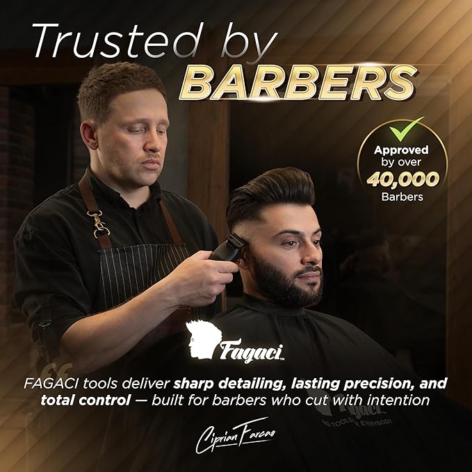 Fagaci Professional Hair Clippers for Men with DLC Blades and High Torque Vector Motor, Barber Clippers and Trimmers Set Zero Gap, 12000 RPM Hair Cutting Kit, Mens Haircut Cordless Clipper for Barber-DeskLoop Office