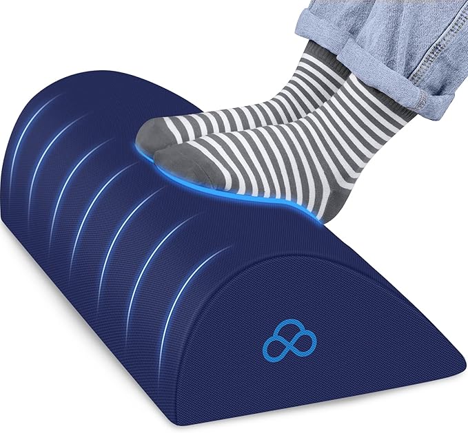 StepLively Foot Rest Ergonomic Pillow for Under Desk at Work, Anti-Fatigue Footrest Support Pillow for Fatigue & Pain Relief, Comfortable for Office Chair, Car Seat & Gaming Chair - Blue-DeskLoop Office