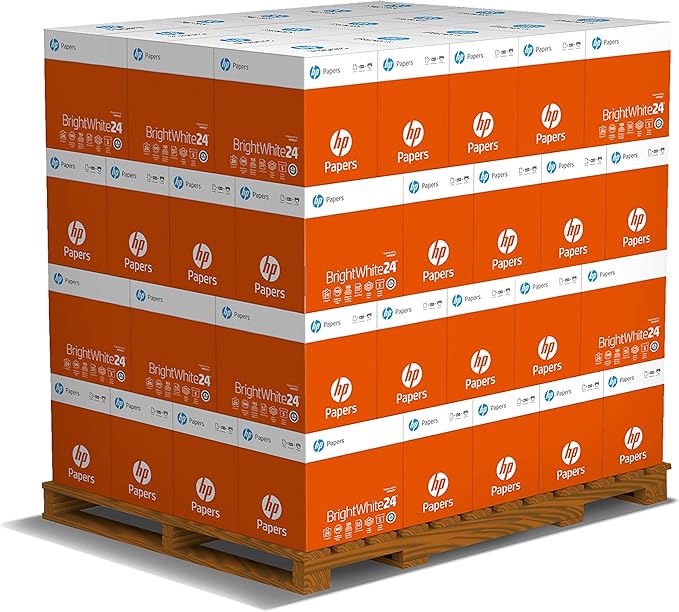 HP Papers Printer Paper 8.5 x 11 Paper BrightWhite 24 lb 60 Case 100 Bright Made in USA - FSC Certified 203000P Pallet 160000 Sheets-DeskLoop Office