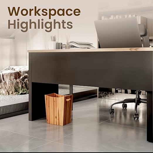 2 Gallon Acacia Wooden Bin, Wastebasket – Small Trash Can, Decorative Bathroom Trash Can, Waste Basket for Bedroom, Office Garbage Can, Wood Bathroom Accessories, Boho Bedroom Decor-DeskLoop Office