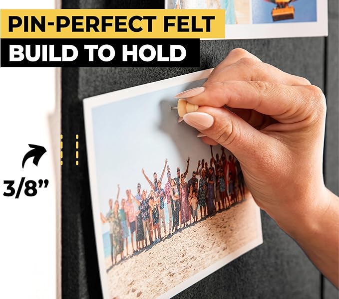 Large Cork Board for Wall 59" x 36", Black Bulletin Board | 15 Pack Felt Wall Tiles | Cork Boards for Office Pin Board Tack Board Cork Boards-DeskLoop Office