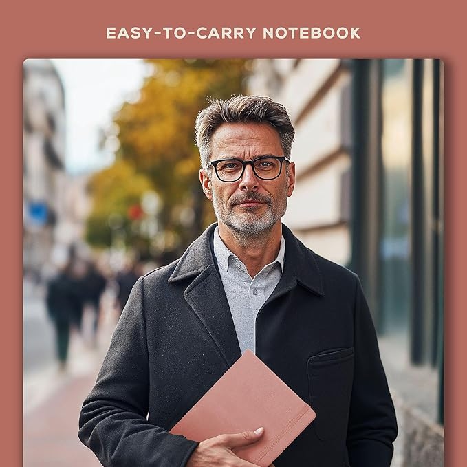 BEECHMORE BOOKS Lined Journal Notebook, 5.8 x 8.3 inch, A5 160 Lined Pages, Hardcover Leather Journals for Women, Men, Writing and Notebooks for Work - 120 GSM Thick Paper, Gifts Box Included-DeskLoop Office