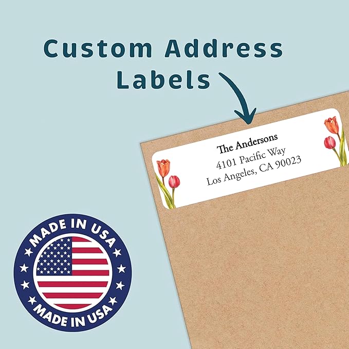 Return Address Labels - Personalized Flower Address Stickers on Sheets (50-1000 Labels)-DeskLoop Office