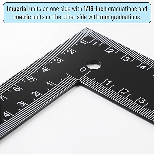 Mr. Pen- Carpenter Square, Framing Square, 8 inch x 12 inch , Carpenters Square , Right Angle Ruler, Framing Tools, L Shape Ruler, Metal Square, Steel Square-DeskLoop Office