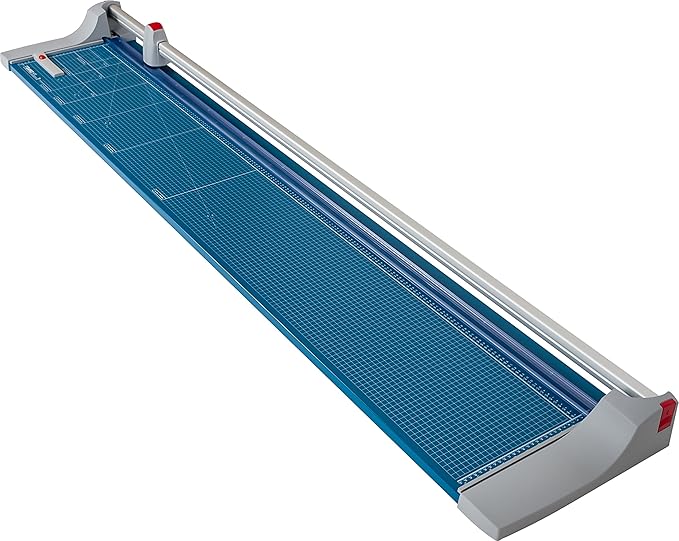 Dahle Large Format Premium Rolling Trimmer, 72" Cut Length, 12 Sheets Capacity, Cut Mat Board, Self-sharpening Blade Cuts in Both Directions, Ground Steel Blade, Automatic Clamp Holds (472)-DeskLoop Office