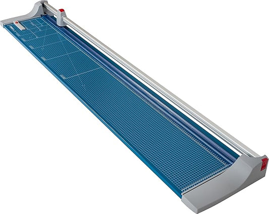 Dahle Large Format Premium Rolling Trimmer, 72" Cut Length, 12 Sheets Capacity, Cut Mat Board, Self-sharpening Blade Cuts in Both Directions, Ground Steel Blade, Automatic Clamp Holds (472)-DeskLoop Office