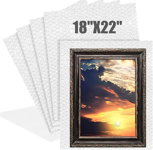 5 Pack Extra Large Bubble Pouches 18 * 22 Inch Clear Bubble Pouch Wrap Bags for Packing Shockproof Cushioning Wrap Bag for Shipping Moving Fragile Dishes China Plates Painting Fragile Items-DeskLoop Office