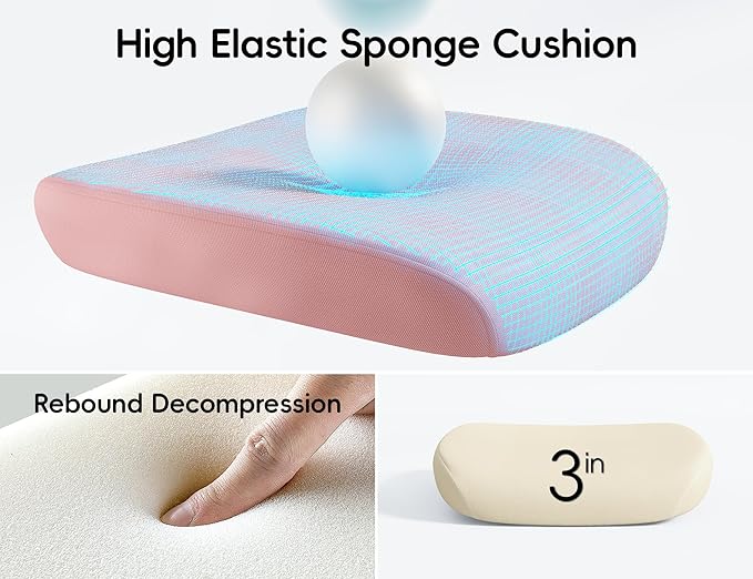 TRALT Office Chair - Ergonomic Office Chair with Back Support, Home Office Desk Chairs, Comfy Desk Chair, Computer Chair, 330lbs Wide Seat Big and Tall Office Chairs for Students (Pink)-DeskLoop Office