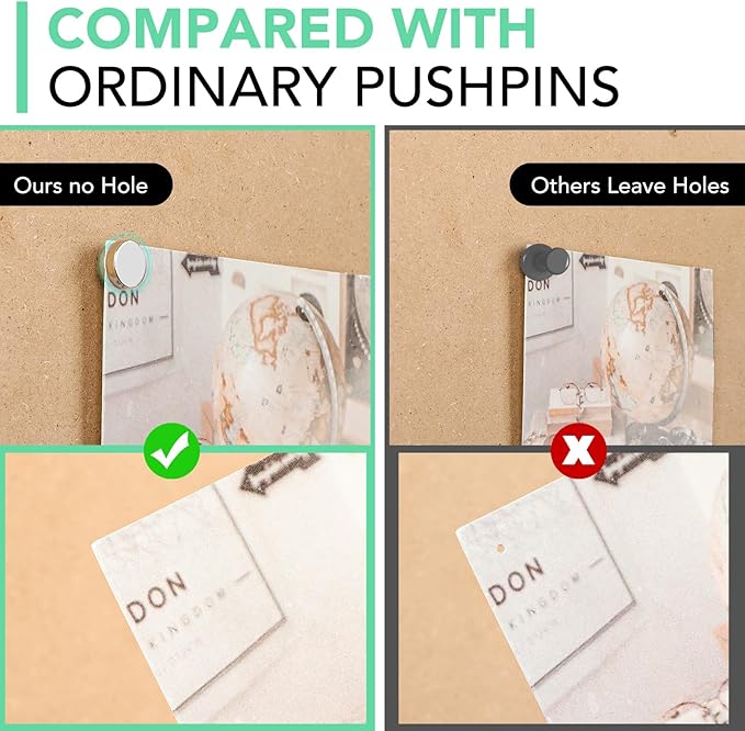 E BAVITE Magnetic Push Pins, 20 Sets Magnet Thumbtack for Wall Bulletin Board Strong Decorative Pushpins Clip for Map Picture Hanging Kit Poster Holder-DeskLoop Office