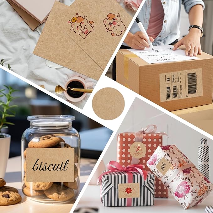 Kraft Sticker Paper Labels, 30 Sheets, Laser/Inkjet Printing - Letter Size (8.5 x 11)-DeskLoop Office