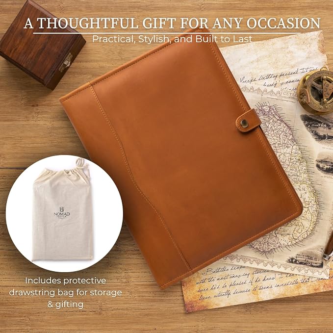 Leather Portfolio, Leather Binder - Image 6