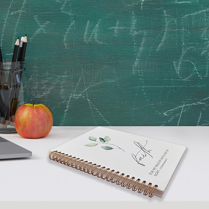 VNWEK Bible Scripture 2 Corinthians 5:7 For Me Walk By Faith Not By Sight Spiral Notebook Journal 5.5 X 8.3 Inches,Christian Lined Hardcover Spiral Notebook,Christian Gifts For Women Men Faith Teens-DeskLoop Office