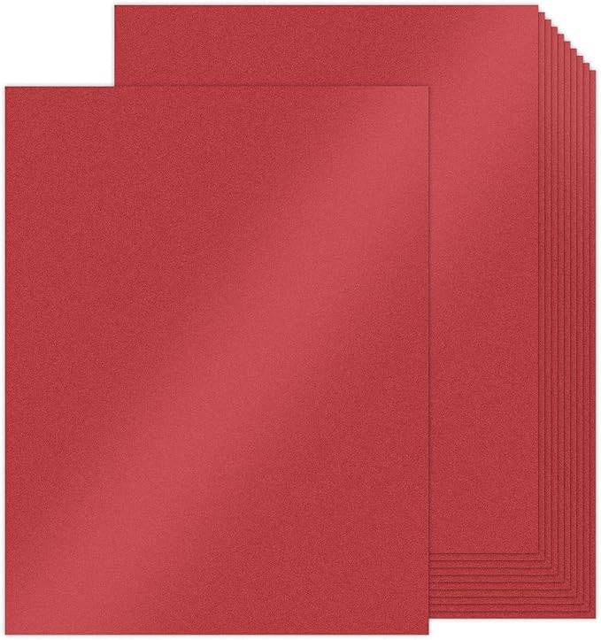 100 Sheets Red Shimmer Cardstock 8.5 x 11 Red Paper, Goefun 80lb Card Stock Printer Paper for Christmas, Invitations, Certificates, Valentines Day, Card Making-DeskLoop Office