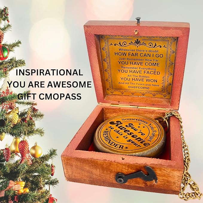 Gift for Son from Mom Dad | Engraved Compass 2" - Father to Son Gifts, Mom to Son Gifts for Graduation 2025, Birthday Baptism Confirmation Communion-DeskLoop Office