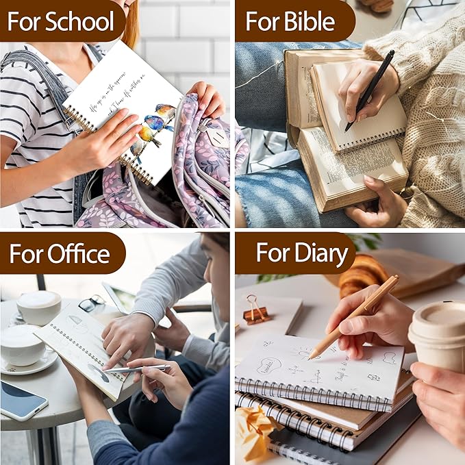 Christian Bird Sparrow Notebook Journal, Rustic Spring Bird Spiral Notebook, Sparrow Watching Notebooks Gifts for Birds Lovers Women Men, Birds Themed School Office Supplies, 6x8.2In-DeskLoop Office