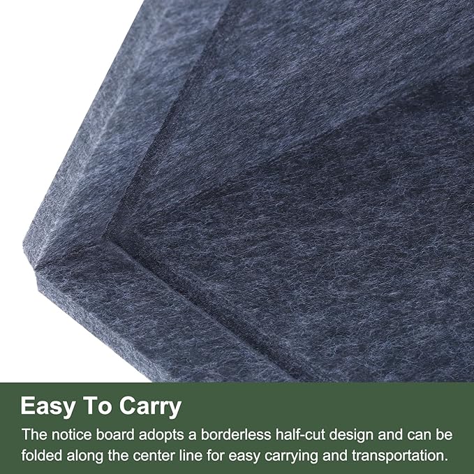 YOKIVE Felt Bulletin Board, 48 x 36 -Inch Foldable Decorative Pin Board Self Adhesive Felt Cork Board with 20 Pushpins, Great for Wall, Photo Display, Paste Note, Schedule(Gray)-DeskLoop Office