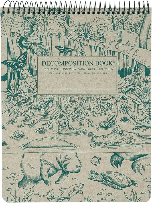 Decomposition Everglades Top Bound Spiral Notebook – 7.5 x 9.75 Journal, College Ruled Lined Pages – Left-Handed Friendly Notebooks Ideal for Students, Artists & Office Professionals – Made in USA-DeskLoop Office