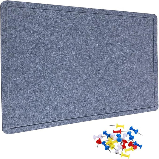 YOKIVE Felt Bulletin Board, 48 x 36 -Inch Foldable Decorative Pin Board Self Adhesive Felt Cork Board with 20 Pushpins, Great for Wall, Photo Display, Paste Note, Schedule(Gray)-DeskLoop Office