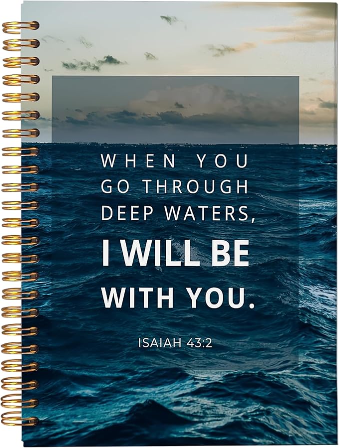 VNWEK Bible Christian Notebook Journal - Christian Journals for Writing Women, Bible Journaling Notebook, Christian Gifts for Women Men Faith, Notebook Spiral Bound with, Isaiah 43 2 Writing Pads-DeskLoop Office