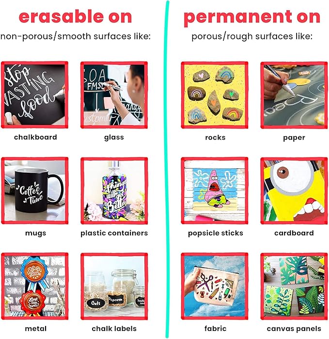 7 White Chalk Markers for Chalkboard Signs, Blackboard, Car Window, Bistro, Glass | 7 Variety Pack - Thin, Fine Tip, Bold & Jumbo Size Erasable Liquid Chalk Pens (1mm, 3mm, 6mm, 8mm, 10mm, 15mm, 30mm)-DeskLoop Office