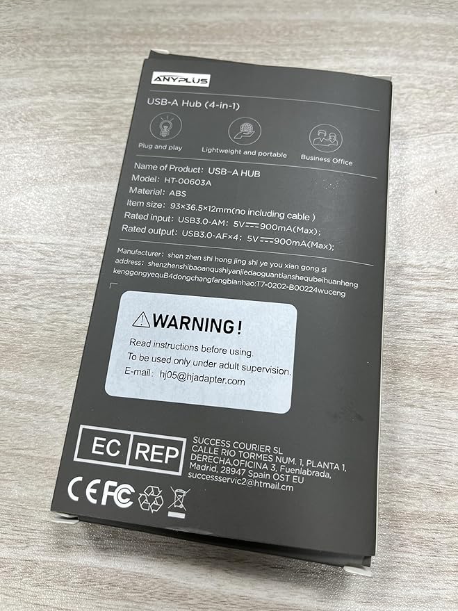 USB Hub, Multiport USB Splitter Adapter, 2 ft Long Cable USB 3.0 Hub, USB Extender for Laptop, PC, iMac, Surface Pro, MacBook, Mac Pro, Flash Drive, XPS, Mouse, HDD-DeskLoop Office