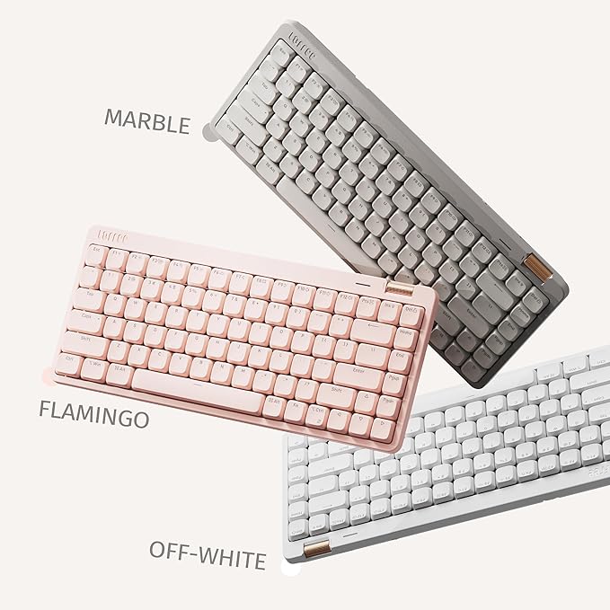 Flow Lite 100 Keys Low Profile Mechanical Keyboard, Swappable Rechargeable Wireless Keyboard with 2.4G Receiver, Bluetooth and Wired Connection for Windows, Mac/Specter Linear Switches (Flamingo)-DeskLoop Office