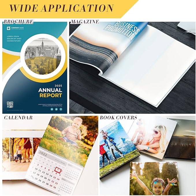 Fainne 400 Sheets Photo Paper 8.5 x 11 in Glossy Double Sided 54lbs 9.5mil 200gsm Photo Paper Glossy Card Stock for Inkjet Printing Printer Making Pictures Calendar Greeting Card Printing-DeskLoop Office