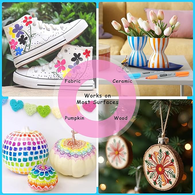 Permanent Markers Bulk, 144 Pack Permanent Marker Set, 12 Assorted Colors, Fine Point Tip, Fast Dry, Waterproof, work on Plastic, Glass, Metal, Wood and Stone, Perfect for School, Office, Home-DeskLoop Office